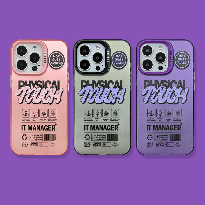 For iPhone 15 Pro Matte Case PC TPU English Tags Printed Phone Back Cover