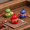 BEPAN Ceramic Peace Gourd Tea Pet Ornament Car Dashboard Decor Small Pendant Fortune Attracting Home Interior Decoration Accessories