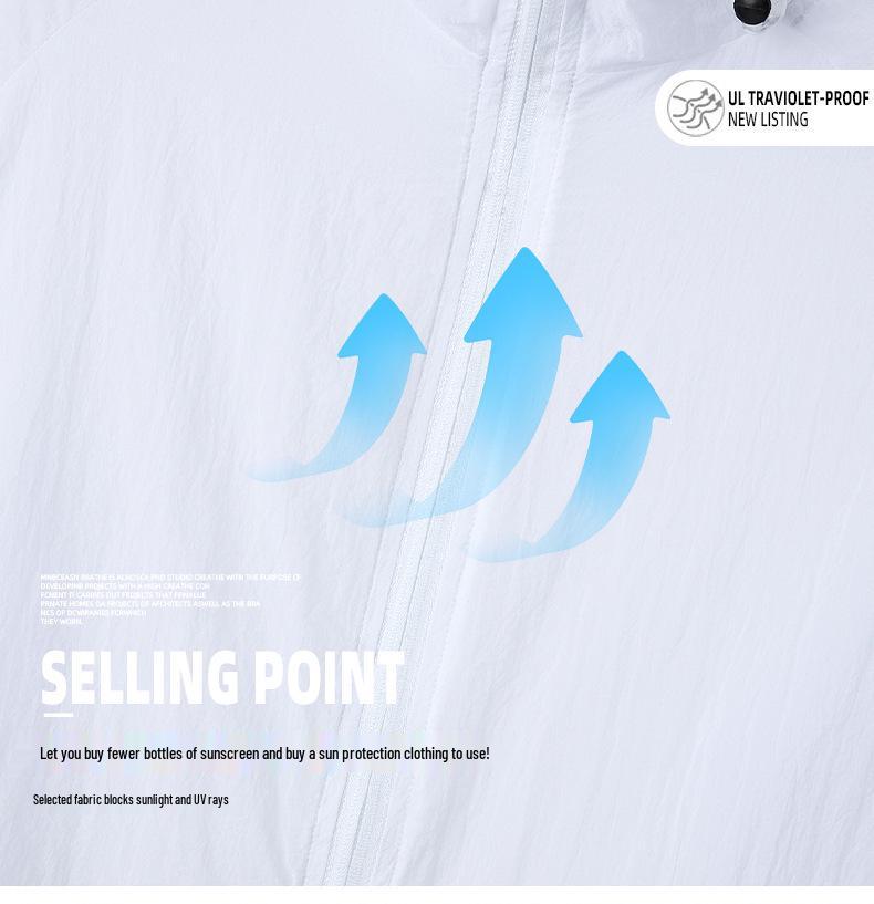 Men's Lightweight Breathable Sun Protection Jacket - Summer Loose Fit, Cool, Pure Color, Plus Size