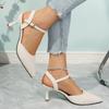 Spring and Summer New Sandals Women's Shoes Pointed Sexy Solid Color