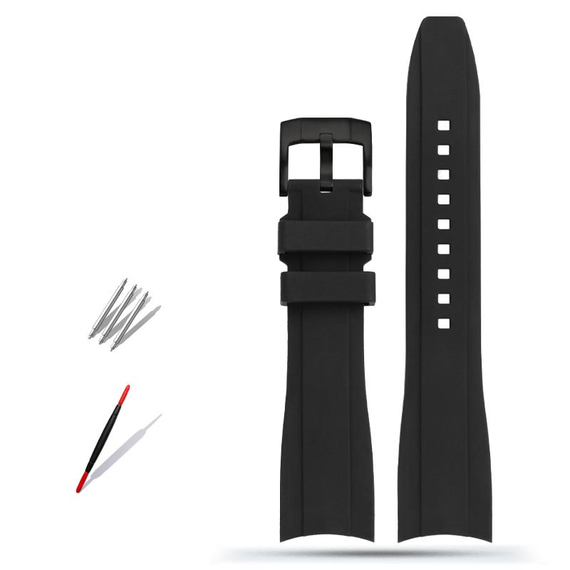 20mm 22mm Curved End Rubber Watchband For Casio Swordfish Seiko Tissot Omega Waterproof Silicone Sport Watch Band Bracelet Strap