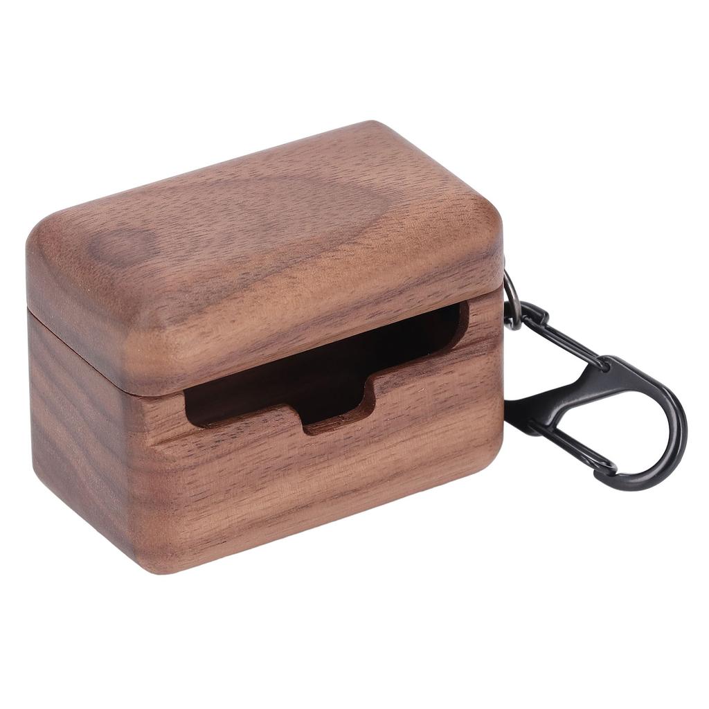 Earbuds Case Cover Walnut Wood Hand Polished Wireless Earbuds Protective Cover for Sennheiser CX‑PLU