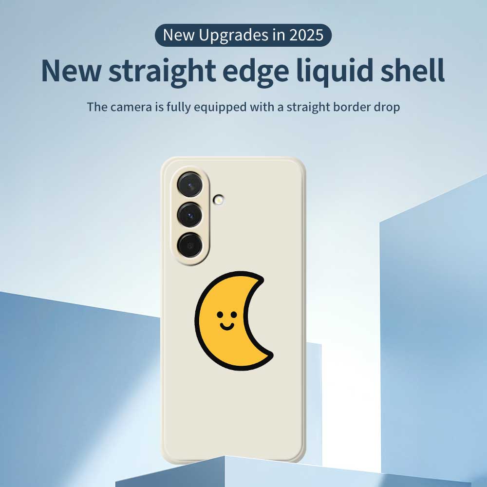 For Samsung Galaxy A36 5G Case Yellow Moon Pattern Printing Straight Edge TPU Phone Back Cover