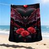 1pc Bat Heart Roses Outdoor Blanket - Lightweight Flannel Throw For Travel, Camping, Gifts For Family Or Friends yy251114187