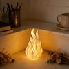 Warm Light Diffusion Shade 3D Printed Flame Candle Holder Shade, Gothic Ambient Decor Figurine, Hollow Style Table Ornament Tealight Cover for Dining