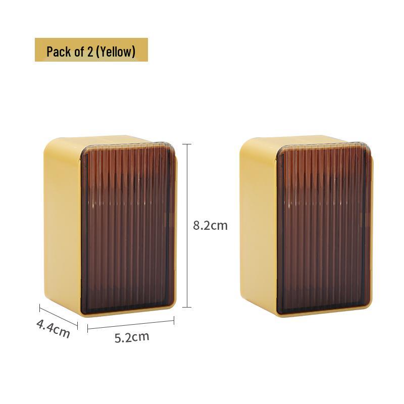 Wall-Mounted Flip-Top Toothpick Holder - Creative Plastic Design for Home and Restaurant