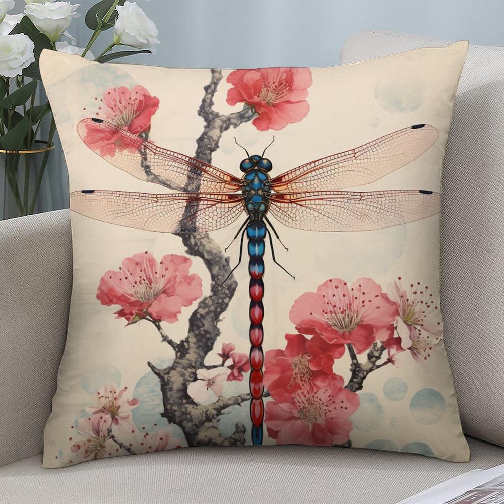 Vintage Floral Pillow Case Short Plush Sofa Decorative Gift Home Double-sided Printing Cushion