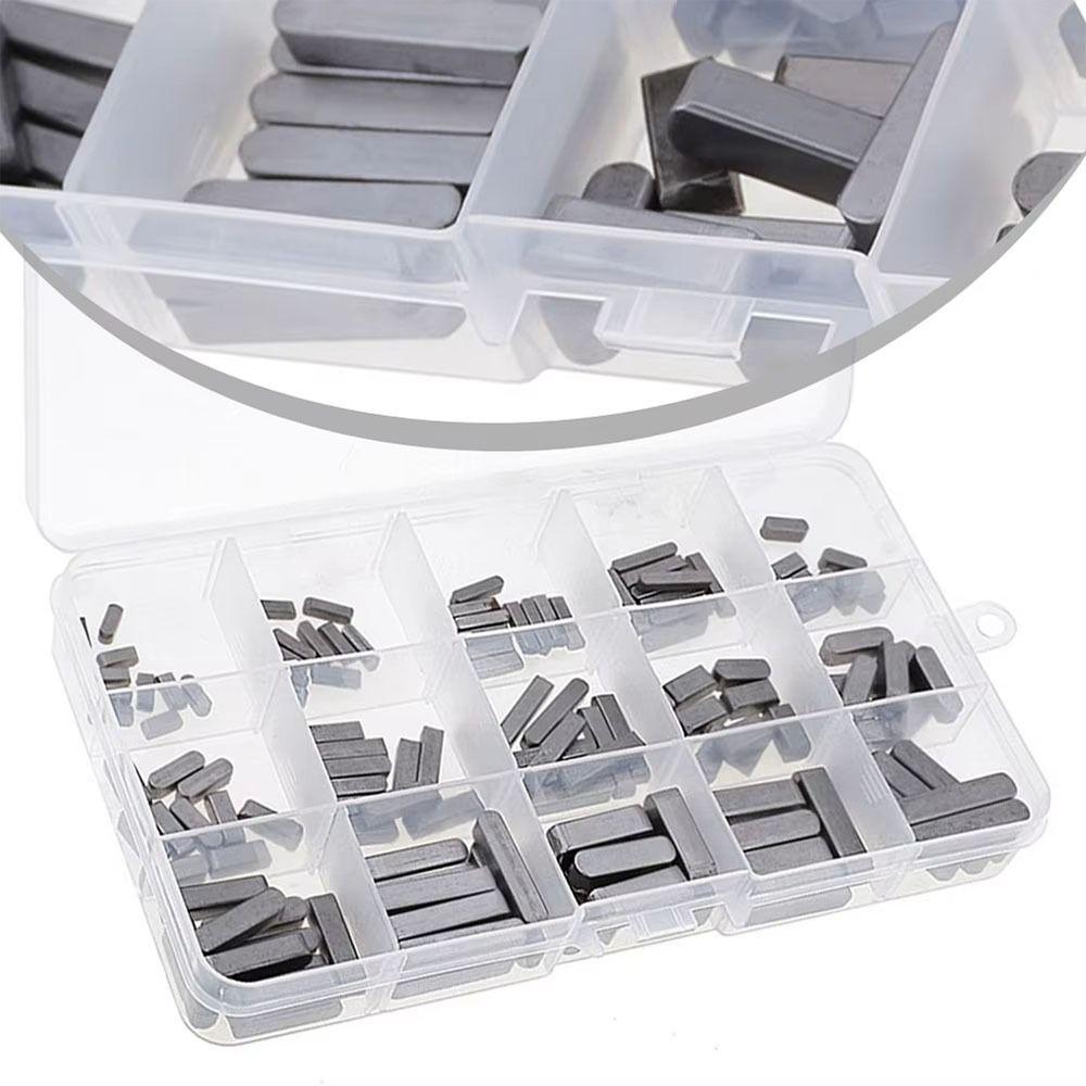 140pcs Carbon Steel Square Parallel Keys 3-6mm Size Range Round End Flat Keys  Machinery Repair