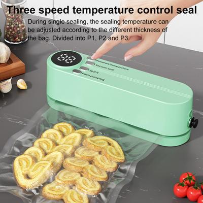 Mini Vacuum Sealer for Food Cordless Rechargeable Sealer Digital Display Food Preservation Vacuum Sealer Heat Sealer for Chip Bags