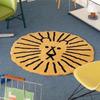 Cartoon Fine Plush Circular Carpet Thick Anti-Slip Floor Mat for Living Room Bedside Easy To Clean Wear-Resistant Floor Covering