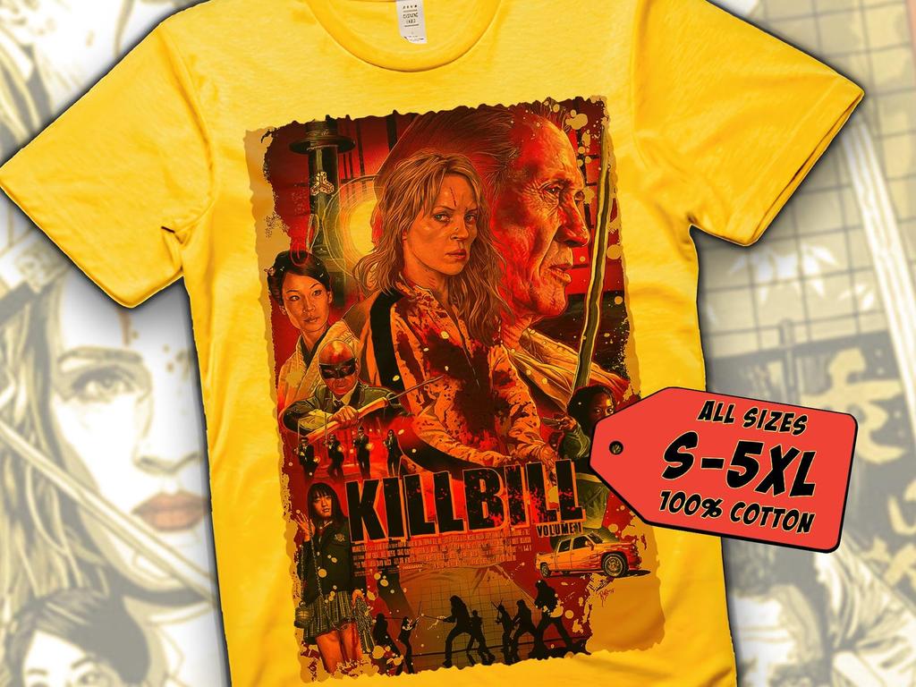 Kill Bill V19 T-Shirt Vintage YELLOW T-Shirt DTG Digital Print Sizes S M L XL 2XL 3XL 4XL 5XL