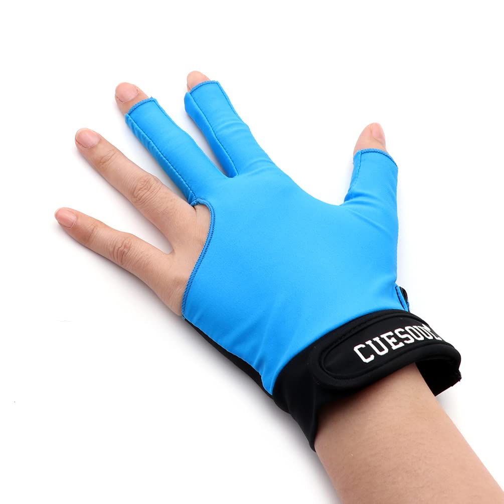 

CUESOUL 1pc Billiards Glove, 3-Finger, Breathable, Unisex, Left-Handed, for Practice - Suitable for Pool Game, Snooker, and Carom Game (CS-N1211-2-LL)