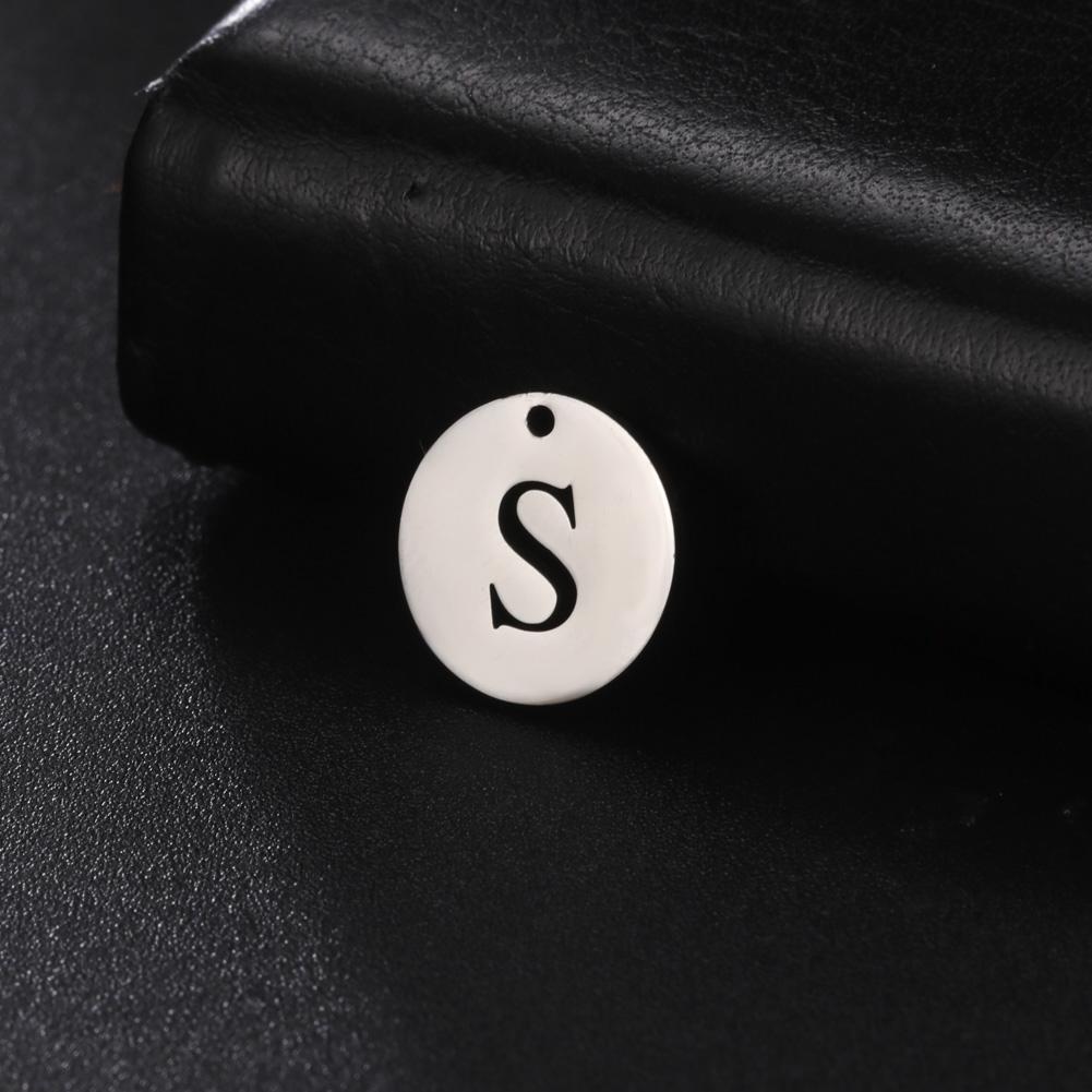Teamer 10pcs A-Z 26 Letters Stainless Steel Charms for Jewelry Making Initial Alphabet Charms Pendant for Bracelet Necklace DIY