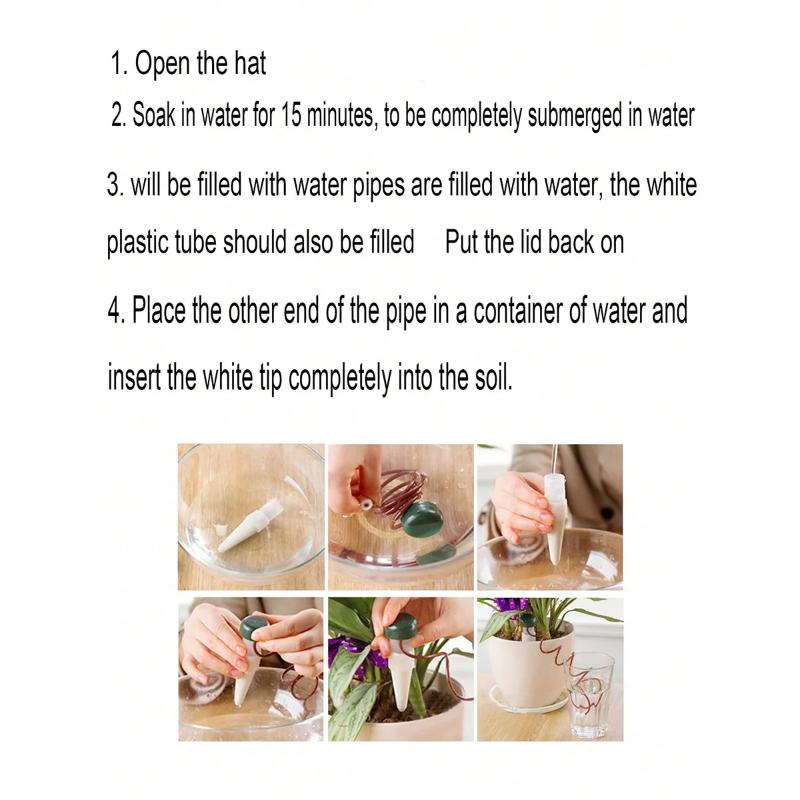 4Pcs Ceramic Automatic Plant Waterer Drip Irrigation Device Self Watering Spikes For Indoor Outdoor Potted Plants Garden Tool