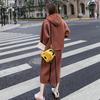 Women's Loose Fit Two-piece Outfit Long Sleeve Hoodie And Midi Skirt Matching Set