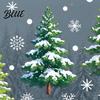 Snowflake Glass Sticker 2Pcs Christmas Window Clings Winter Green Pine Tree Static Easy Apply Stickers Snow Dots Xmas Decals for Home Shop
