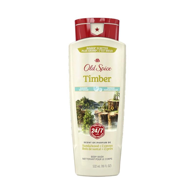 

OLD SPICE BODY WASH TIMBER 18oz532ml Body Wash Body Soap for Men, Timber Scent [Official Import] [OSS] (with Japanese label)