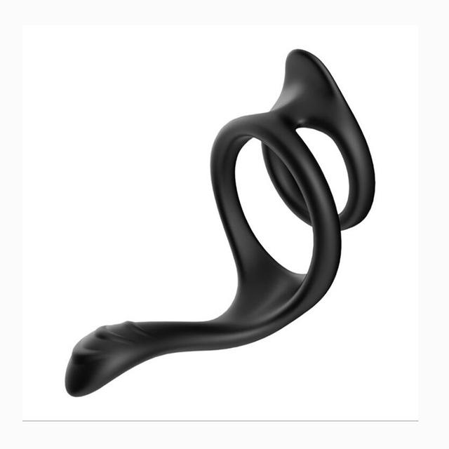 New Silicone Double Cock Ring Soft Penis Ring Delay Ejaculation Sex Toys for Man Prostate Massager Male Chastity Lock Ring