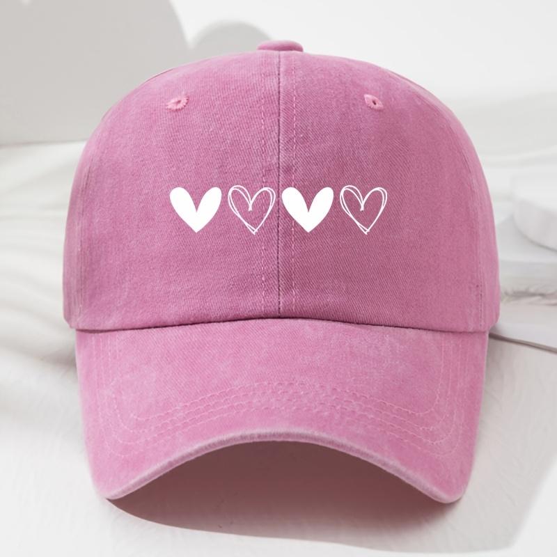 Soft And Heart-Shaped Design Adjustable Retro Unisex Baseball Cap Outdoor Sports Fishing Camping Fashionable Hat