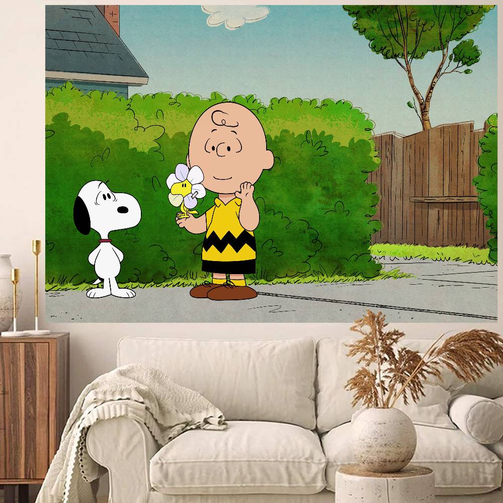 Anime S-Snoopy Cute Cartoon Dog Photography Studio Backdrop Outdoor House Party Decoration Photo Background Curtain Back Drop