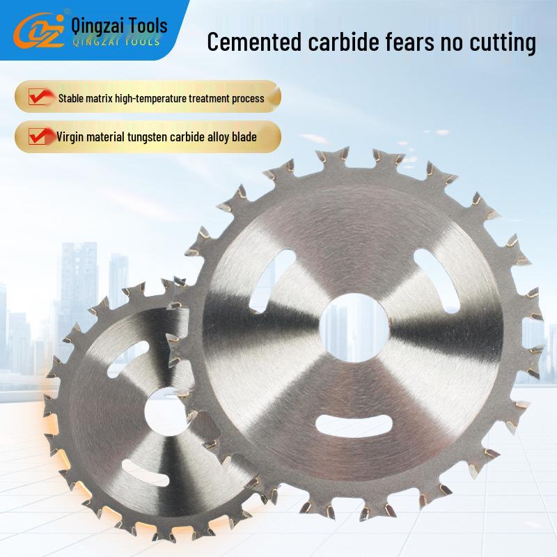 4" Professional Serrated Woodworking Saw Blade: Dual-Sided Teeth, Lithium Battery Electric Circular Saw & Angle Grinder Compatible.