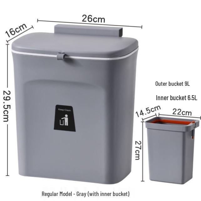 Wall-Mounted Trash Can with Lid for Kitchen, Bathroom, and Living Room - Creative Hanging Storage Wastebasket
