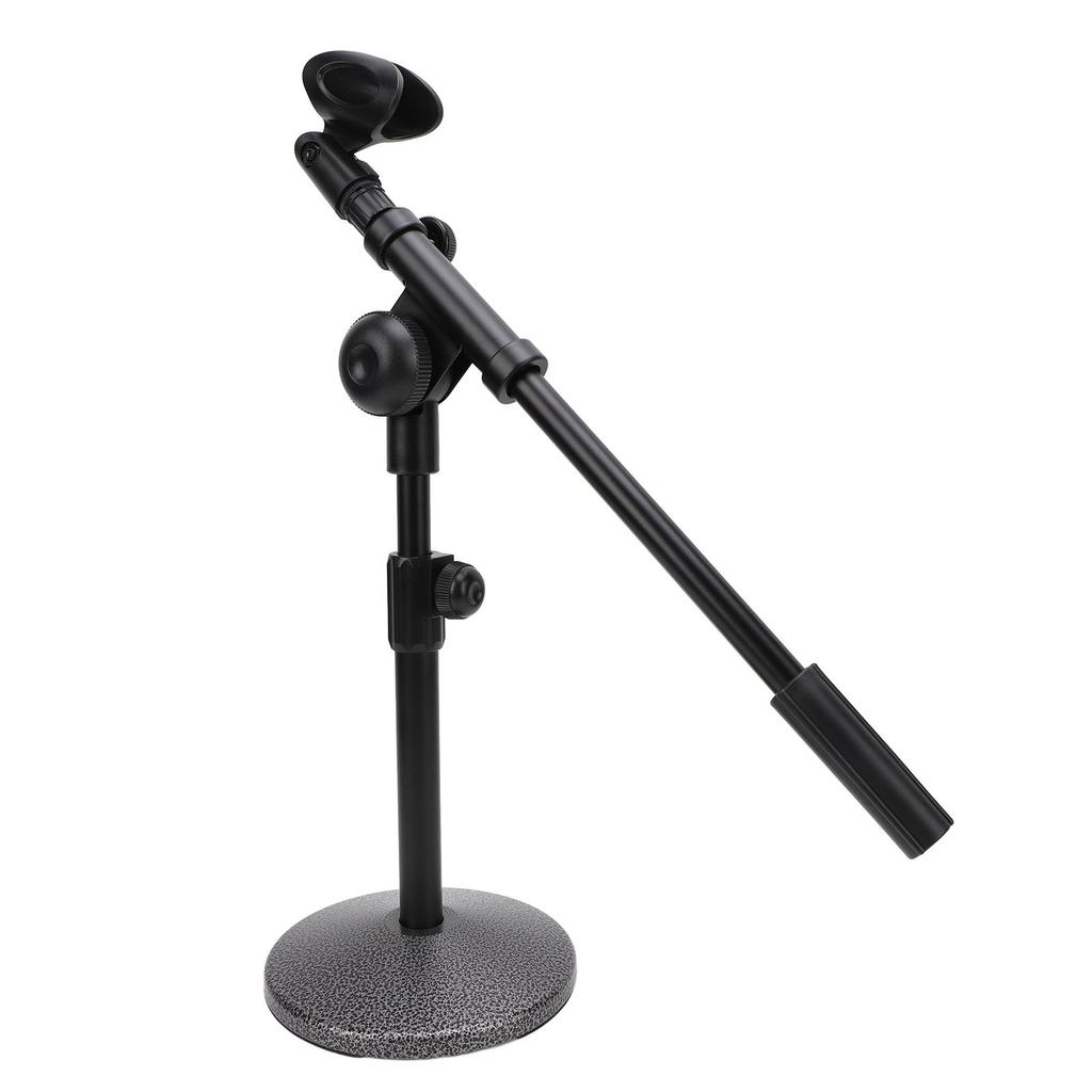 Desk Mic Stand Adjustable Height Angle Weighted Round Base Table Microphone Stand for Meeting