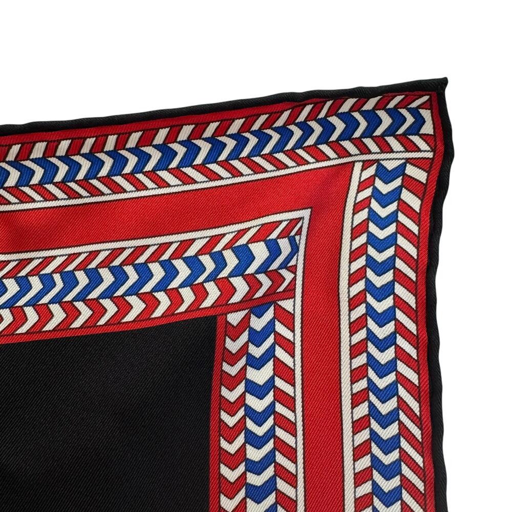 Hermes SELLE DES STEPPES (Saddle) Silk Calle 90 Scarf Navy Silk Used