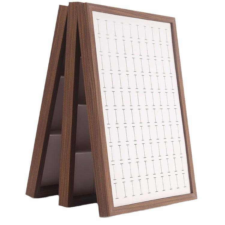 Schmuckschatulle aus Walnussholz mit weißem Leder und Deckel, staubdichte Aufbewahrung für Ohrringe, Ringe, Halsketten und Armbänder.