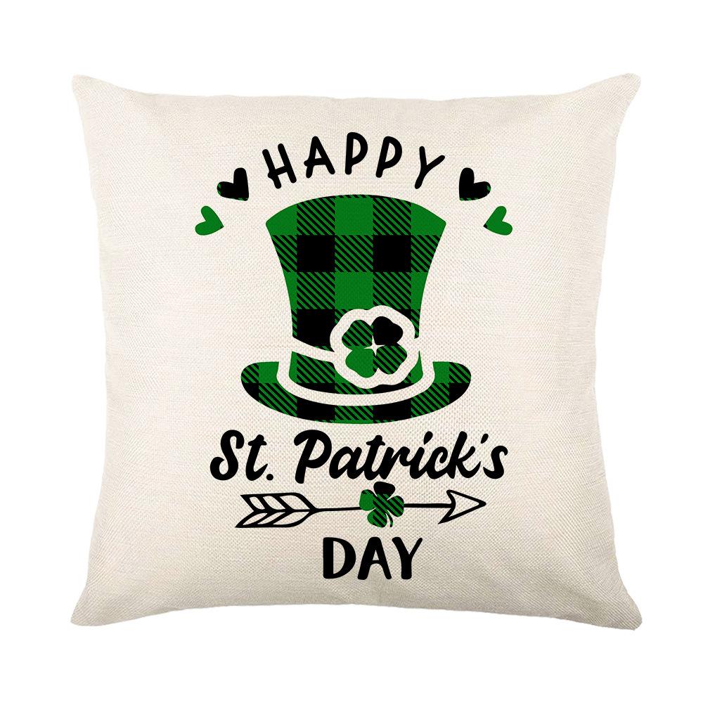 Combination Festival Cushion St. Patrick's Day Cushion Green Plaid Four-leaf Clover Sofa Cushion