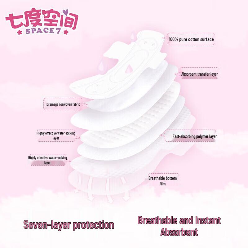 SPACE 7 Pure Cotton Ultra-Thin Daily Sanitary Pads