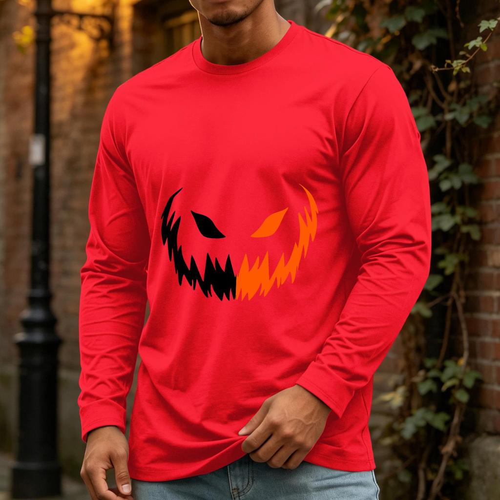 Men's Halloween Casual Long Sleeve Neck Shirt