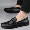 Men's Spring Casual Leather Loafers - Genuine, Breathable, Slip-On Driving Shoes