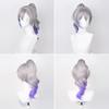 Silver Wolf Cosplay Wig Medium Length, Hand-woven With High-temperature Fiber
