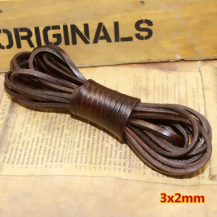 1.5 2 3 4 5 6 8 Mm Retro Brown Flat Round Genuine Cow Leather Cord for Bracelet Necklace Leather Rope String DIY Jewelry Making