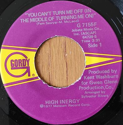 7inch Record HIGH INERGY - You Can't Turn Me Off (In The Middl G7155F GORDY 1977 US Soul/Funk Used