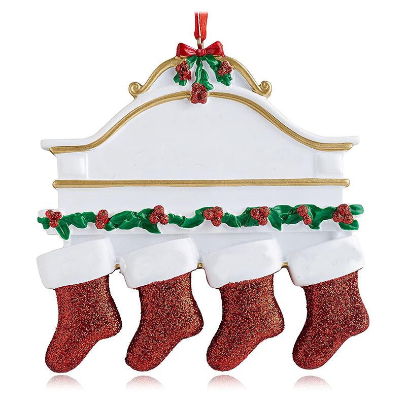 Christmas Resin Creative Stockings Family Nameplate Diy Christmas Ornament For Decor Home