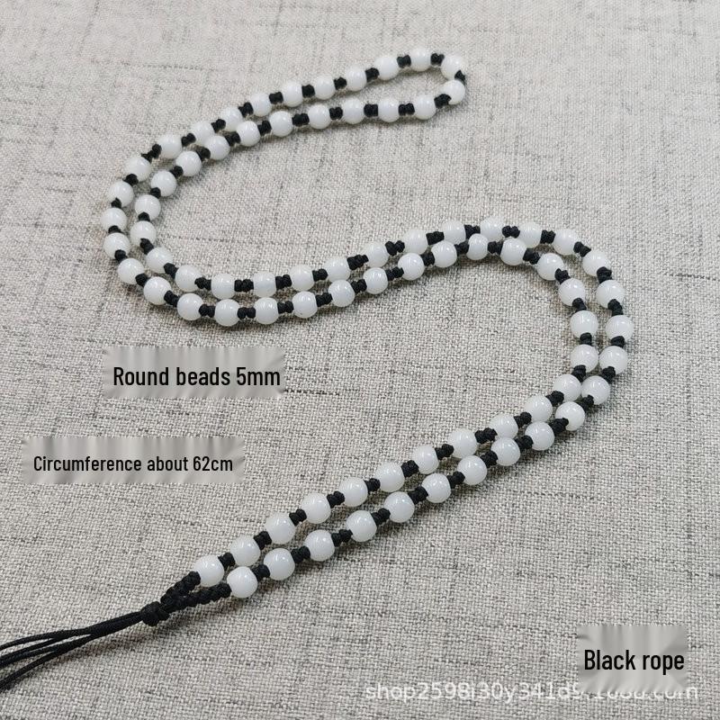 

Багатобарвне намисто з бісеру з жадеїту та кварциту з підвіскою та шнурком для шармів 5mm White Round Bead Weave