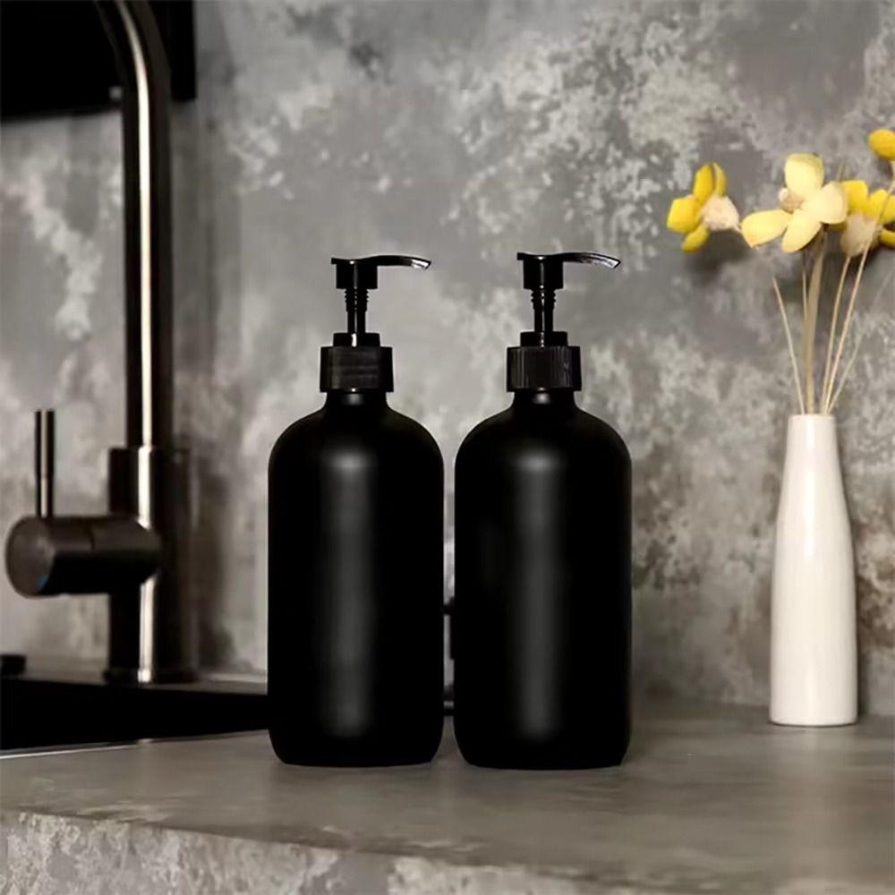 1Pcs 300/500ML Soap Dispenser Matte Black Liquid Pump Bottle  for Bathroom Supplies Hotel
