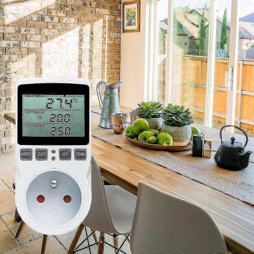 Starlight-digital Temperature Controller, Heating Cooling Thermostat Socket Lcd Temperature Controller, 230v For Greenhouse Farm Temperature Controlle