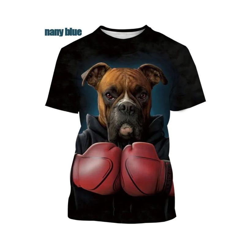 

New Fashion Cute Animal Boxer Dog 3D Printed t-shirt Men and Women T Shirts Creative Casual Street Funny Puppy Graphic T Shirts 110