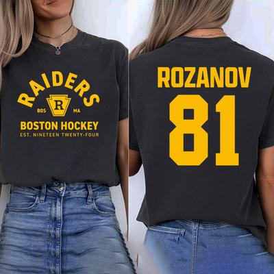 Ilya Rozanov 81-Boston Raiders Unisex T-Shirt Hockey Romantik Fan Shirt Kurzarm Freizeit T-Shirt Lya Rozanov Shane Hollander Shirt