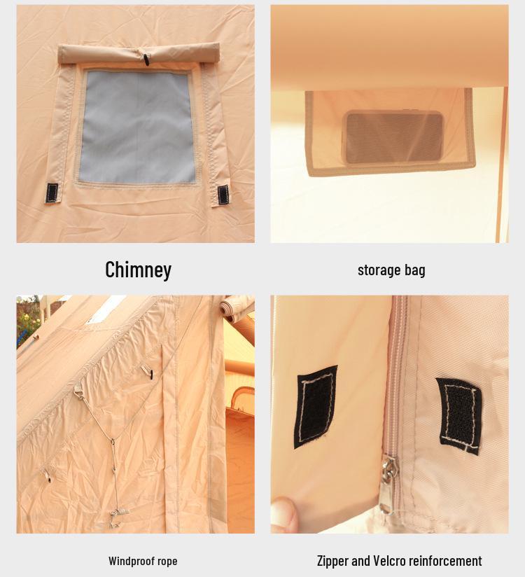 Spacious All-Season Anti-Freeze Moisture-Proof Inflatable Tent for Home & Camping - Portable, No-Assembly, Rainproof.