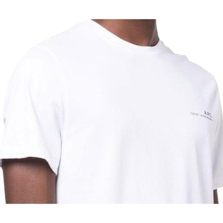 A.P.C. Crew Neck Logo Print Cotton Short Sleeve T-Shirt Men Tops White COFBTH26904-AAB