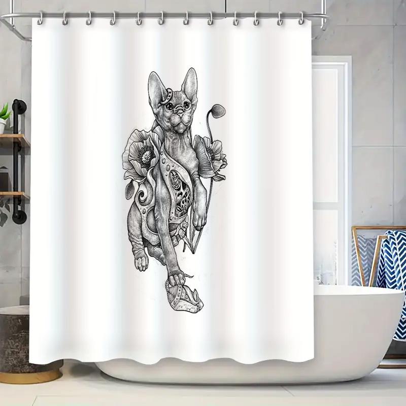 

Gothic Shower Curtain Dark Academia Decor Vintage Skull Aesthetic Tapestry Halloween Bathroom Set Gothic Art Home Decor Room Div W60H190(CM)-1 Pcs