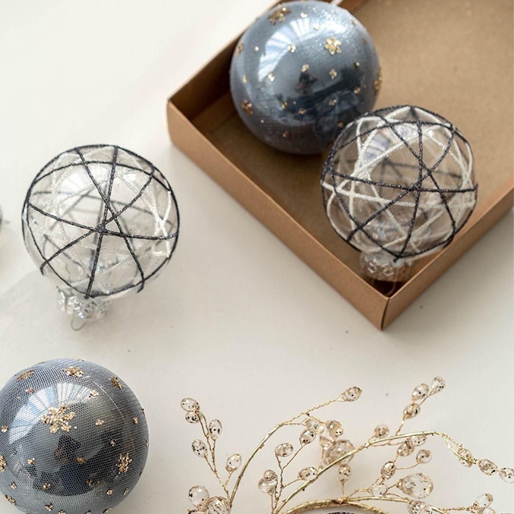 6pcs PET Painted Christmas Balls 8cm Merry Christmas Tree Decor  Party Favors