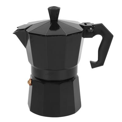 300ML 6?Cup Capacity Aluminum Coffee Machine Moka Pot Accessories for Office Home UseBlack