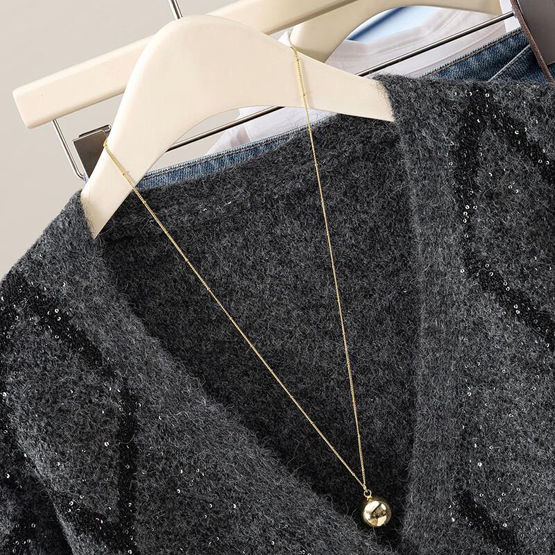 Women's V-Neck Hollow-Out Loose Knit Sweater