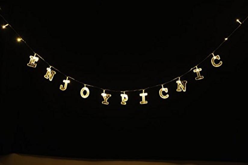 BRUNO Alphabet Garland Light White Idea International BOA038-WH