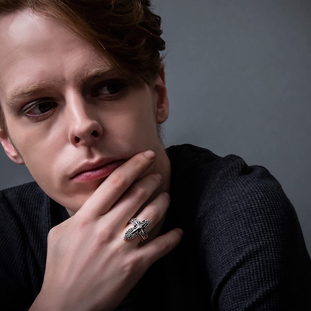 Artemis Classic Layered Cross Silver Silver Accessories for Men and Brand Silver 925 Ring, Ring, ACR0286, Women, Jewelry, Ring,